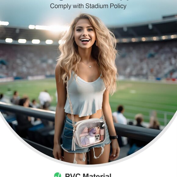 Clear Purses for Women Stadium Clear Bag Crossbody - Picture 4 of 9